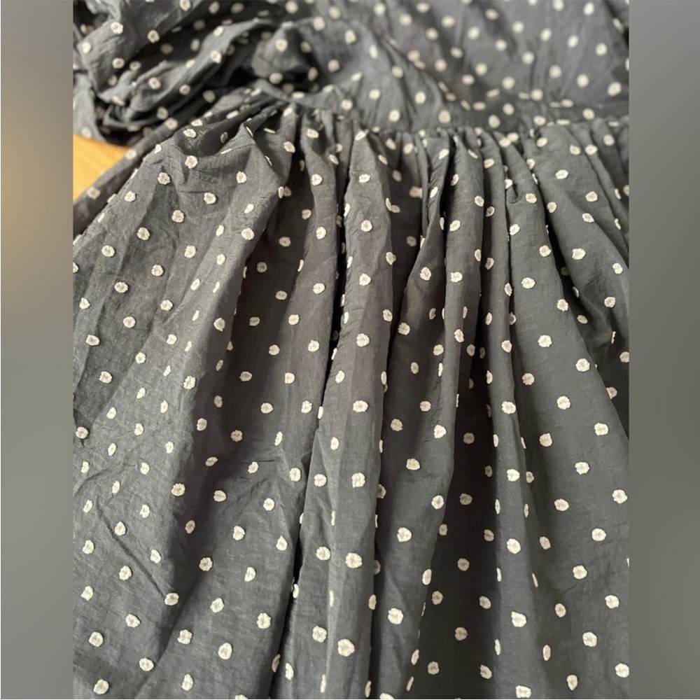 Elegant Charcoal Polka Dot Kids Dress NORALEE SOFIA DRESS - MIDNIGHT Size 10Y - Picture 6 of 16
